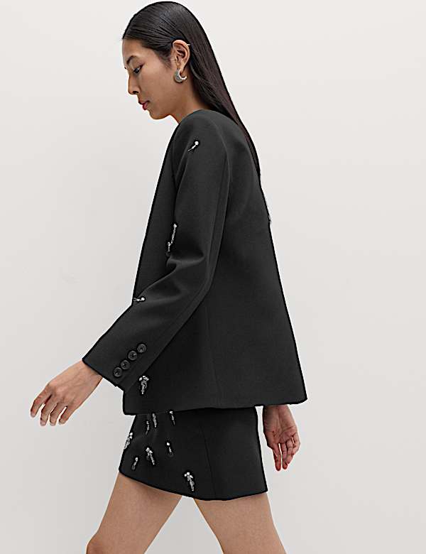 Embellished Single Breasted Blazer - JE