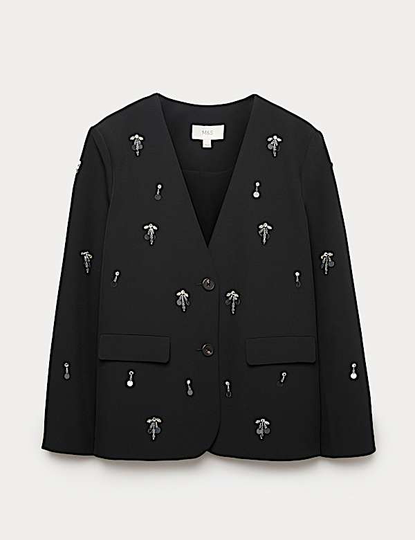 Embellished Single Breasted Blazer - JE
