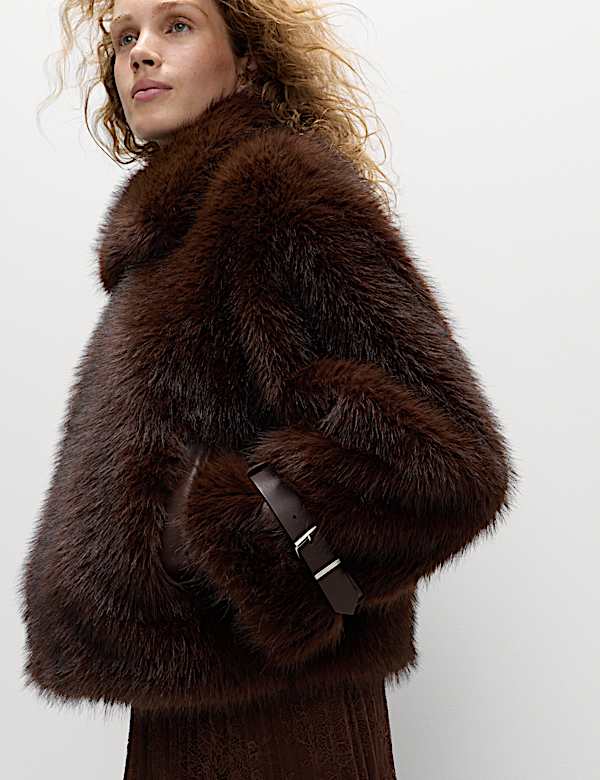 Παλτό aviator από συνθετική γούνα - GR