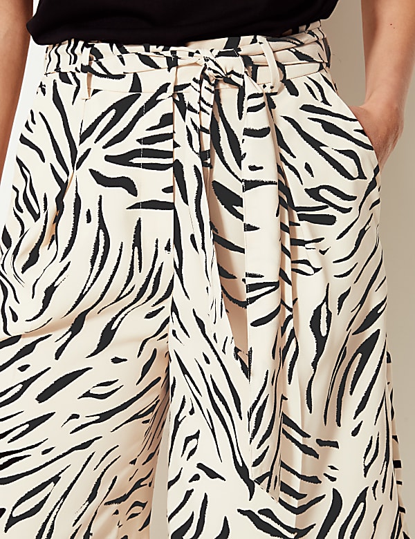 Animal Print High Waist Tailored Shorts