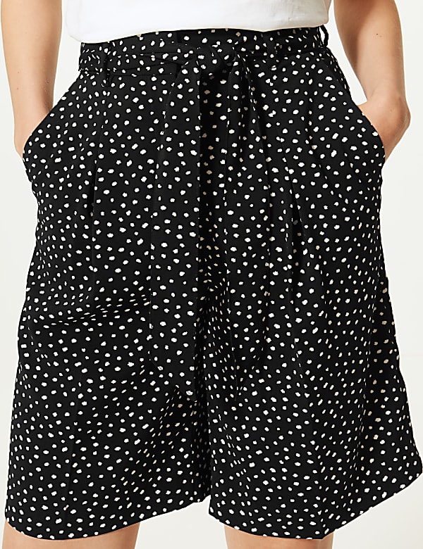 Polka Dot High Waist Tailored Shorts