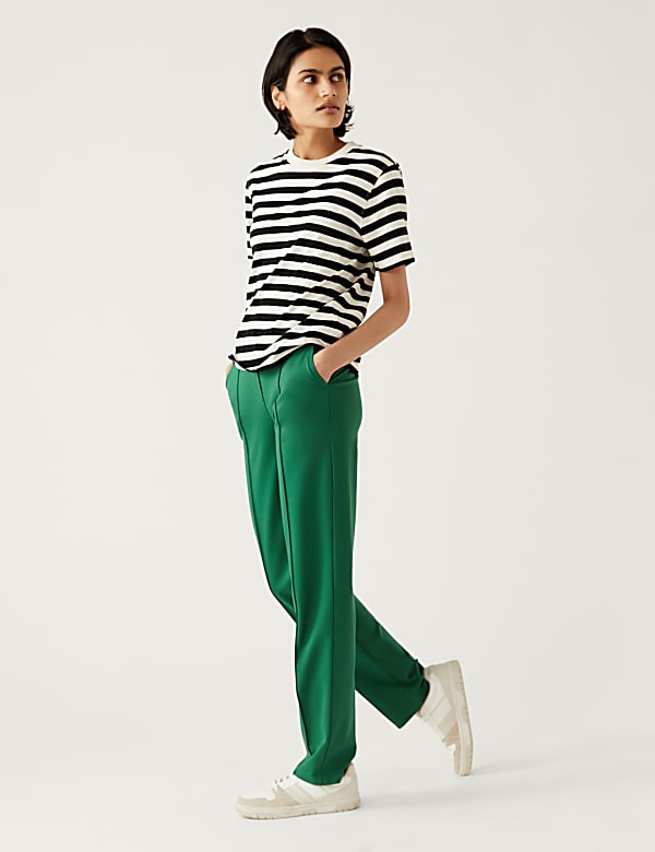 Jersey Straight Leg Trousers