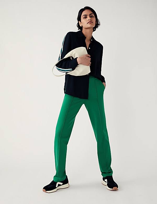 Jersey Straight Leg Trousers