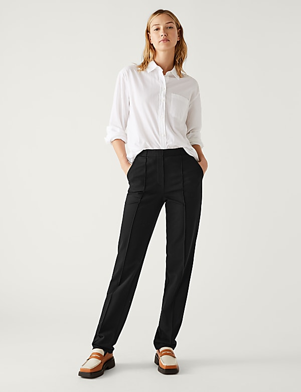 Jersey Straight Leg Trousers