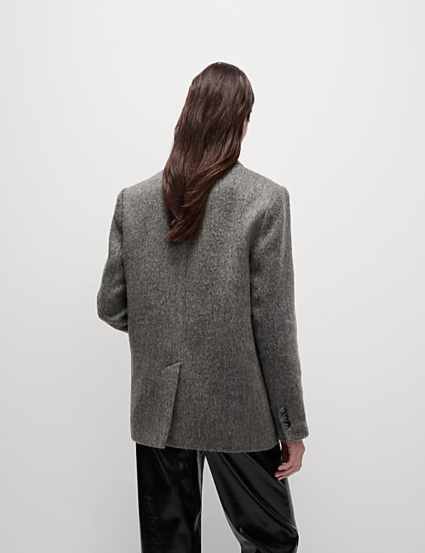 Textured Blazer Coat With Wool