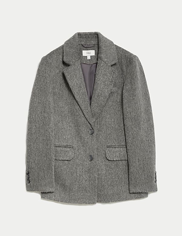 Textured Blazer Coat With Wool - GR