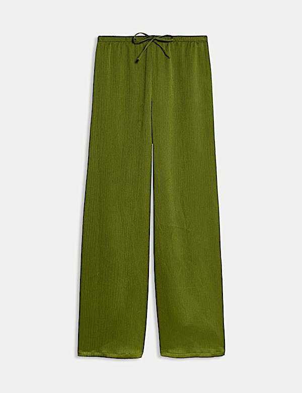 Pantalon large en crêpe avec cordon - FR