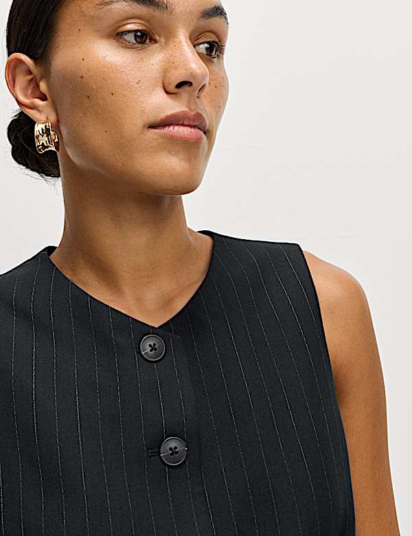 Kraagloos gilet met streep - NL