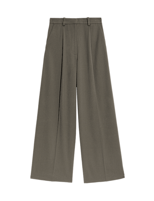 Pleated Wide Leg Trousers