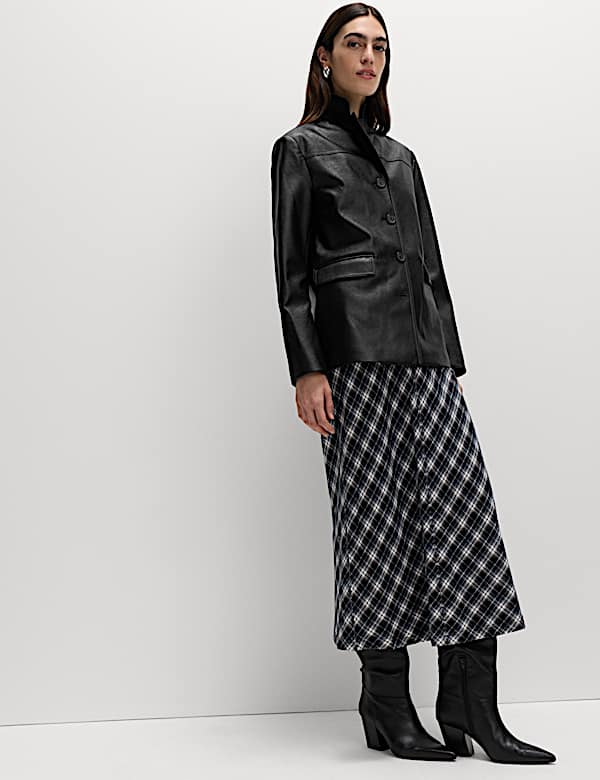 Cracked Single Breasted Blazer Coat - AU