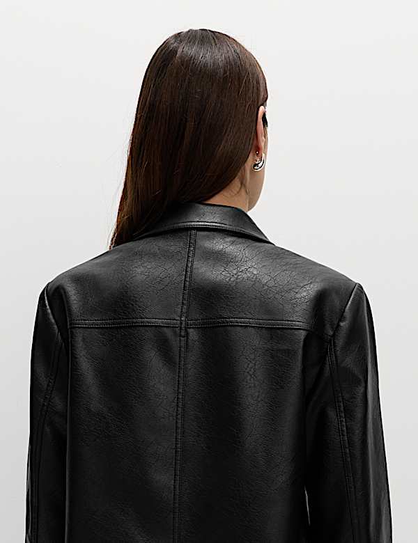 Cracked Single Breasted Blazer Coat - AU