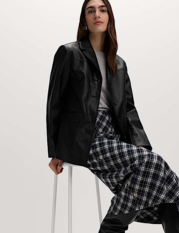 Cracked Single Breasted Blazer Coat - AU