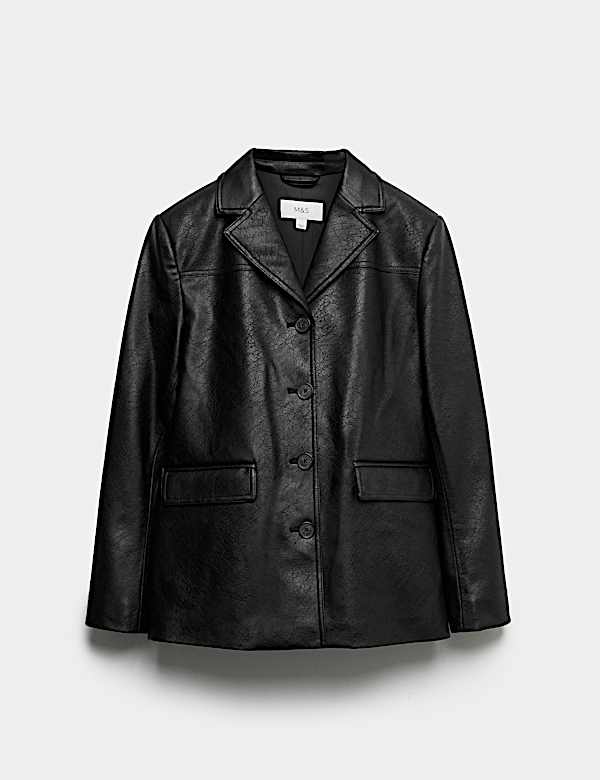 Cracked Single Breasted Blazer Coat - AU