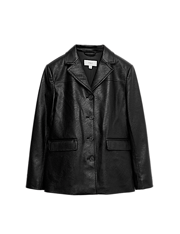 Cracked Single Breasted Blazer Coat