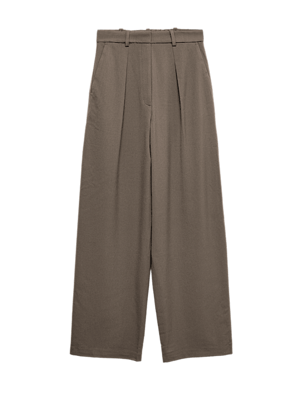 Woven Barrel Leg Trousers with Stretch