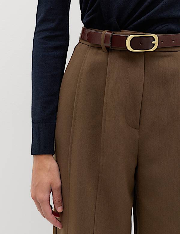 Pantalon &agrave; deux plis et revers - CA
