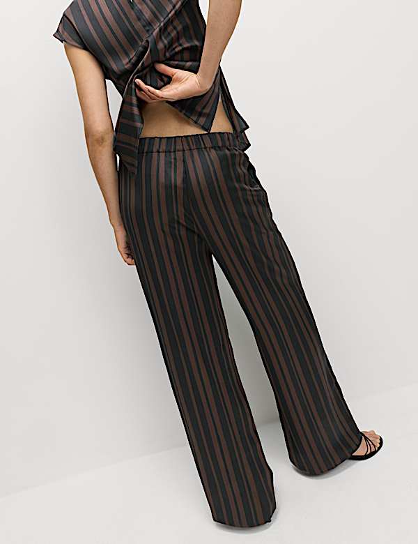 Stripe Plisse Palazzo Trousers - FI