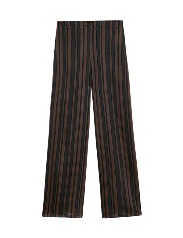 Stripe Plisse Palazzo Trousers
