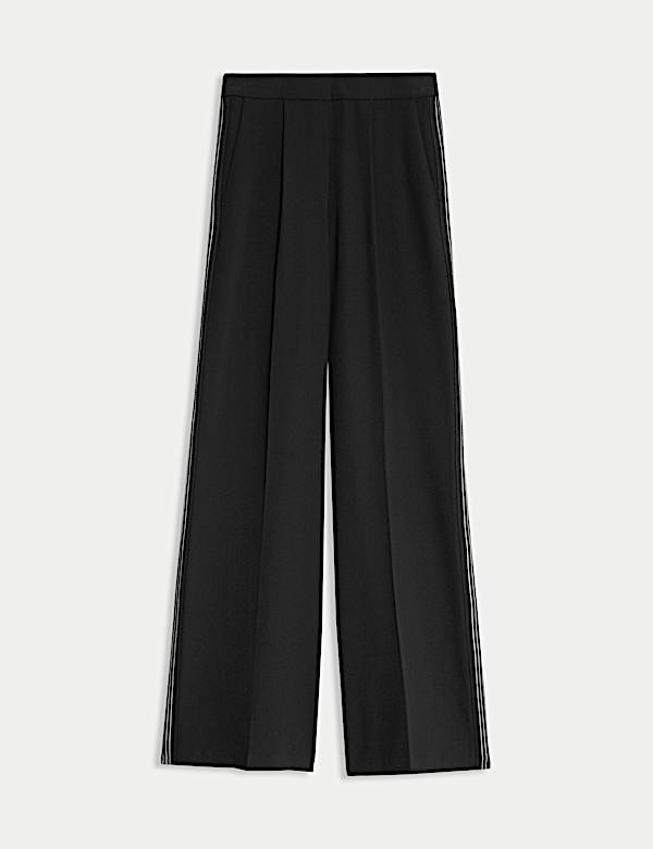 Woven Side Stripe Wide Leg Trousers - LT