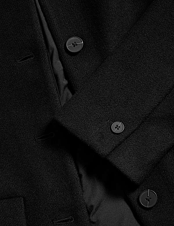 Collarless Jacket with Wool