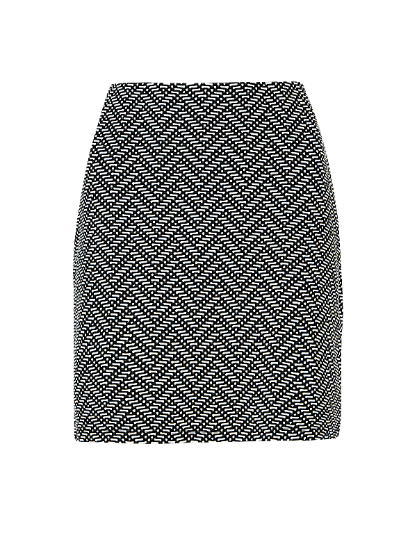 Printed Jersey A-Line Mini Skirt