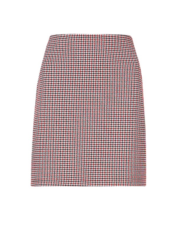 Jersey Checked A-Line Mini Skirt