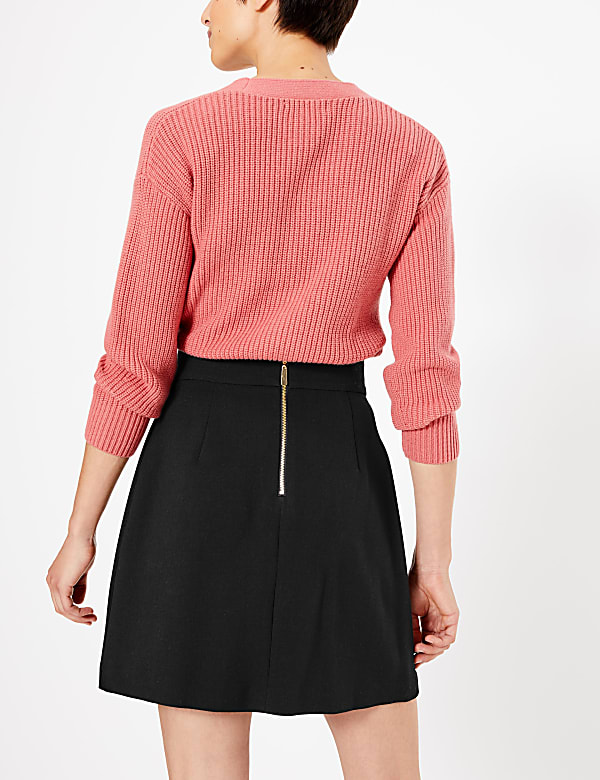 Pleat Front Mini Skirt
