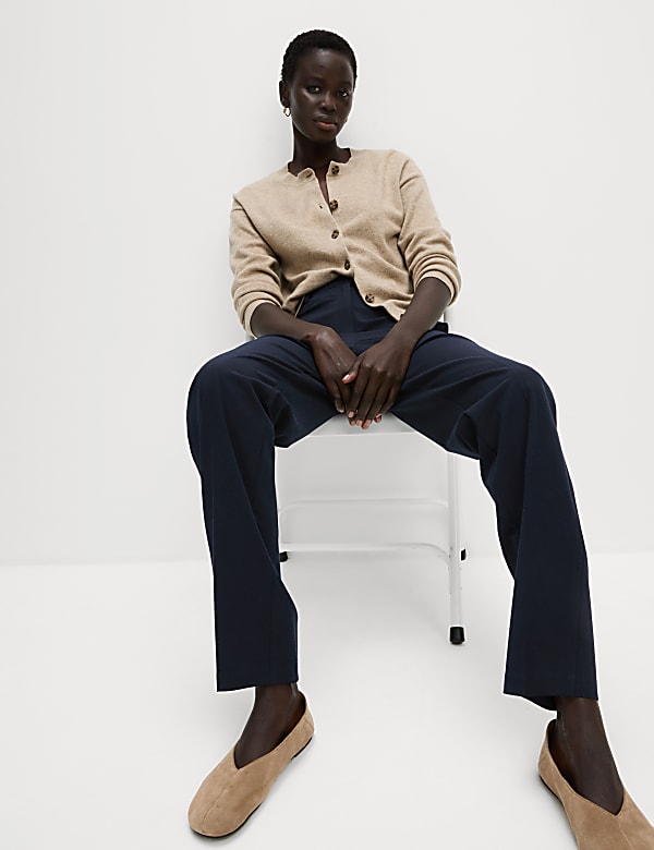 Straight Leg Trousers with Stretch