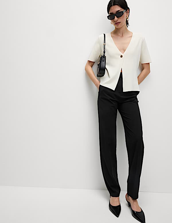 Straight Leg Trousers with Stretch - SI