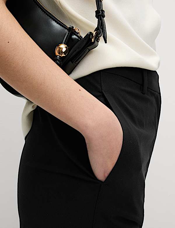 Straight Leg Trousers with Stretch