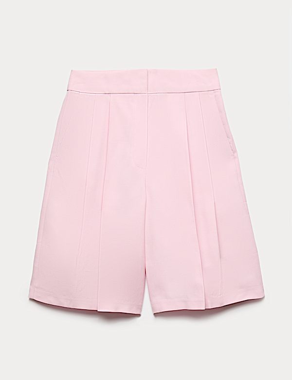 Lyocell Rich Pleat Front Bermuda Shorts - MV