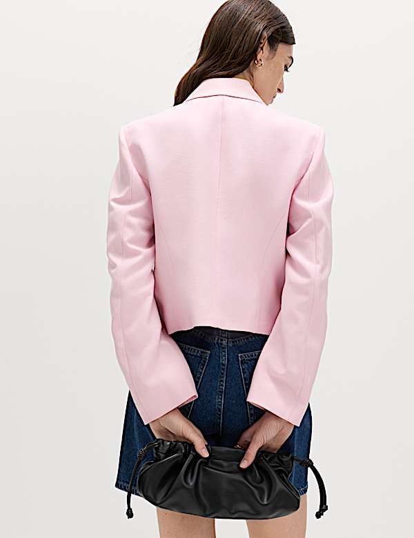 Relaxed Double Breasted Blazer with Linen - JE