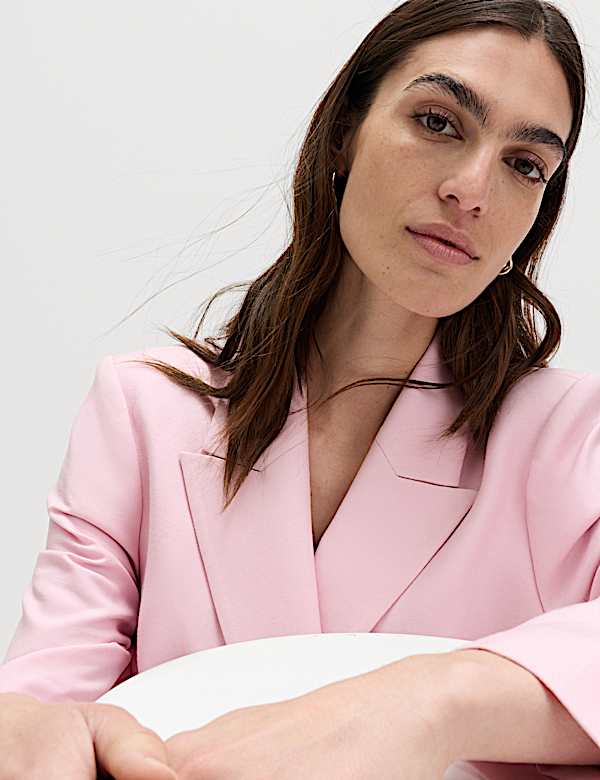 Relaxed Double Breasted Blazer with Linen - JE