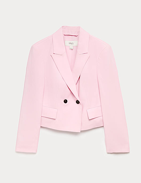 Relaxed Double Breasted Blazer with Linen - JE