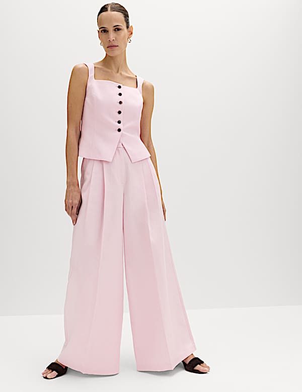 Tailored Strappy Cropped Waistcoat with Linen - CA