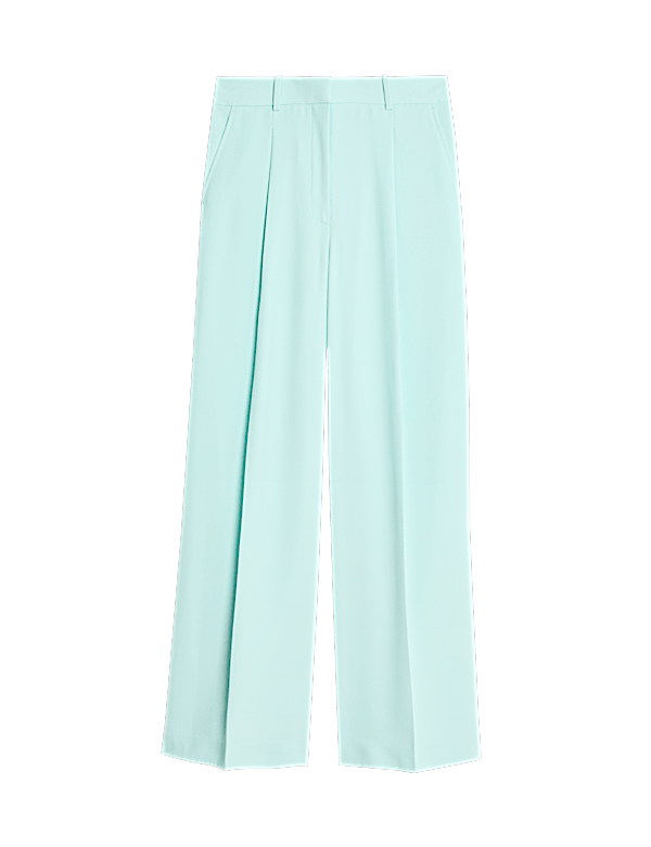 Single Pleat Wide Leg Trousers