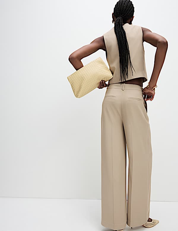 Single Pleat Wide Leg Trousers - SE