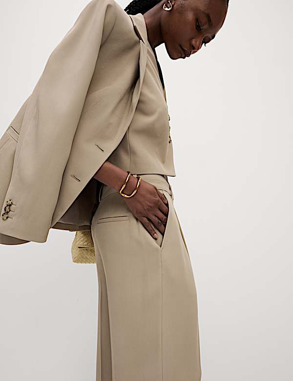 Single Pleat Wide Leg Trousers - SE