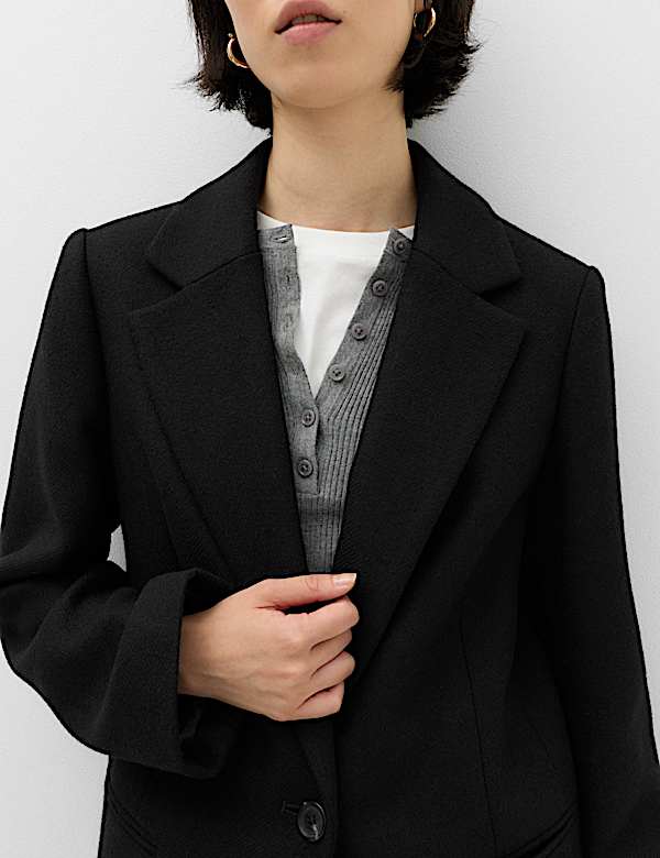 Longline Tailored Coat with Wool - CA
