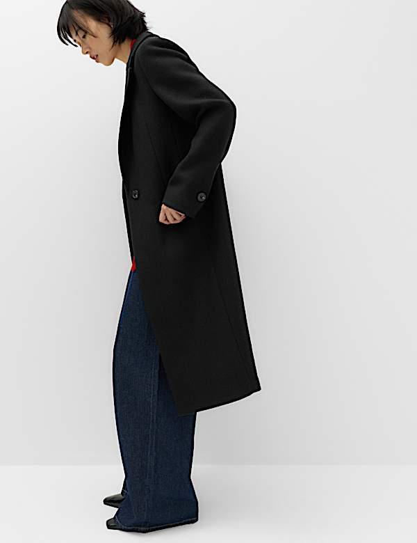 Longline Tailored Coat with Wool - CA