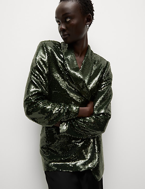 Embellished Relaxed Single Breasted Blazer - IL