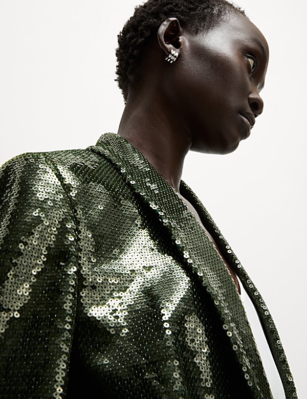 Embellished Relaxed Single Breasted Blazer - IL