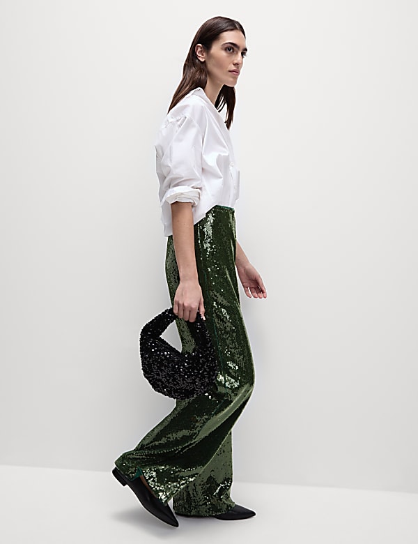 Sequin Wide Leg Trousers - SE