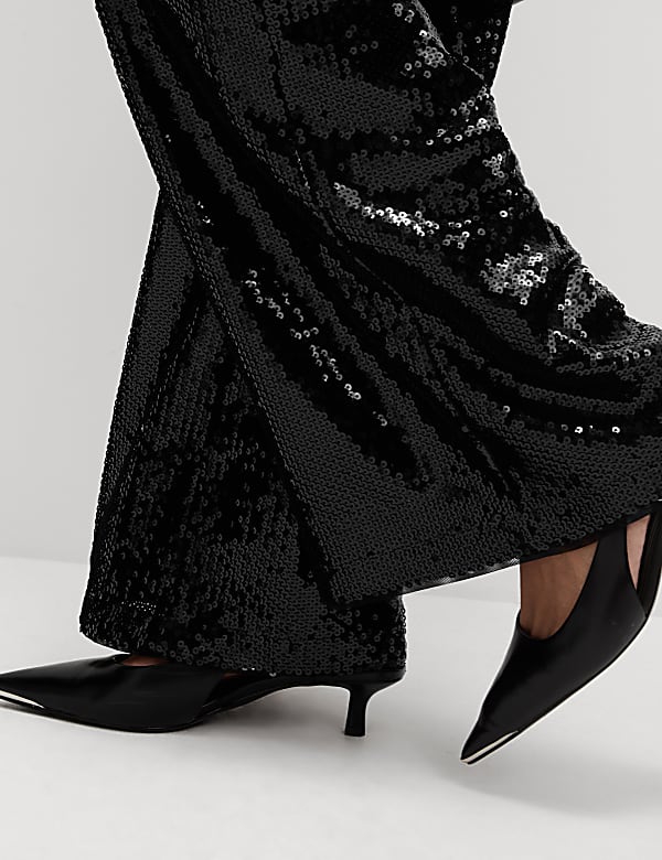 Hose mit weitem Bein und Pailletten - AT