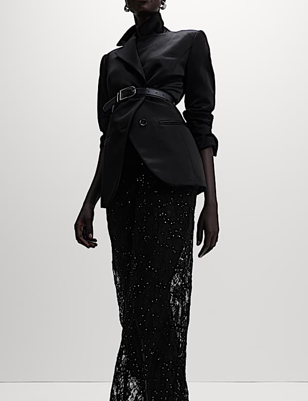 Hose mit weitem Bein, Spitze, Strass und Stretch - DE