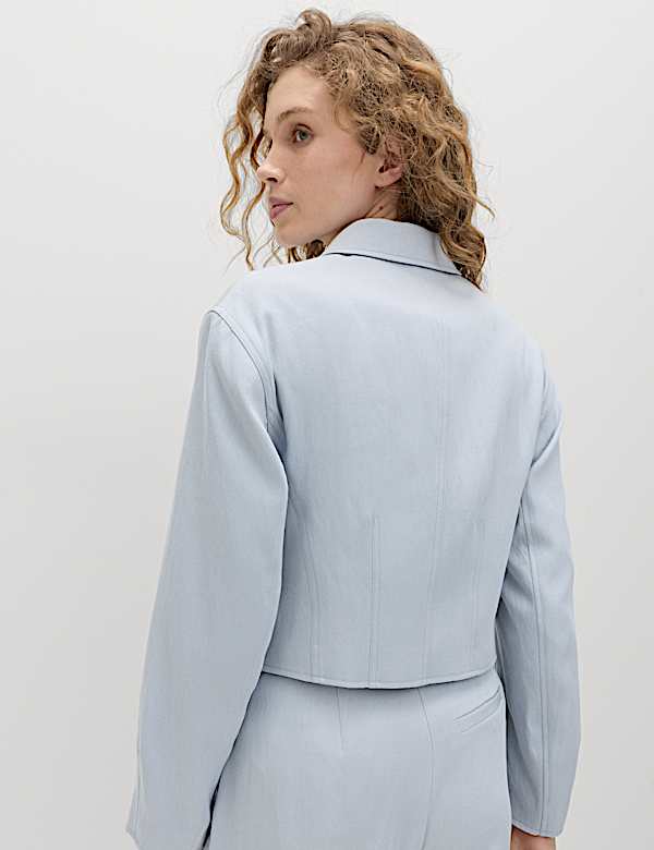 Zip Through Jacket with Linen - FI