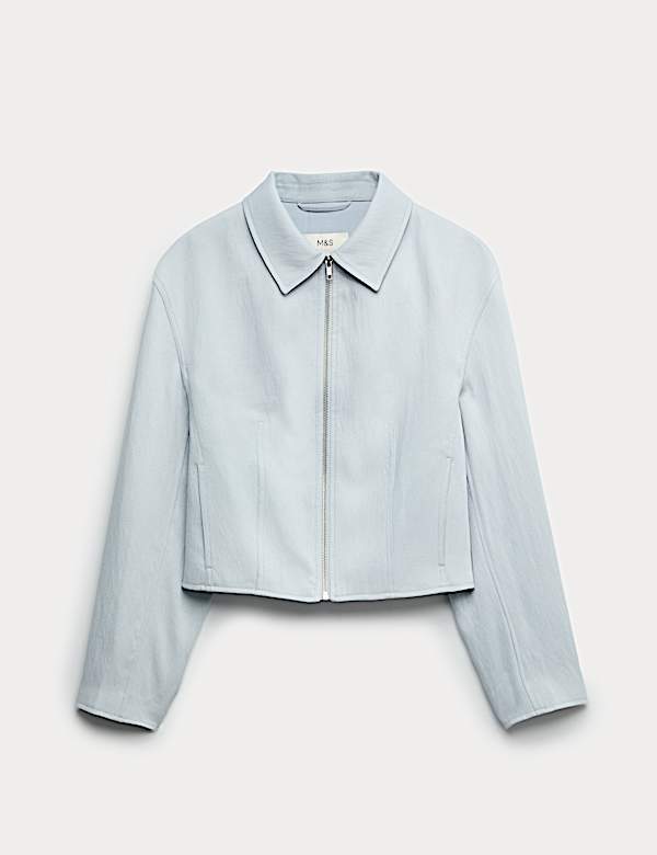 Zip Through Jacket with Linen - FI