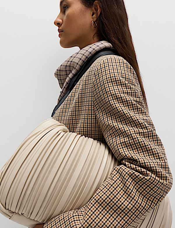 Checked Collared Car Coat - US