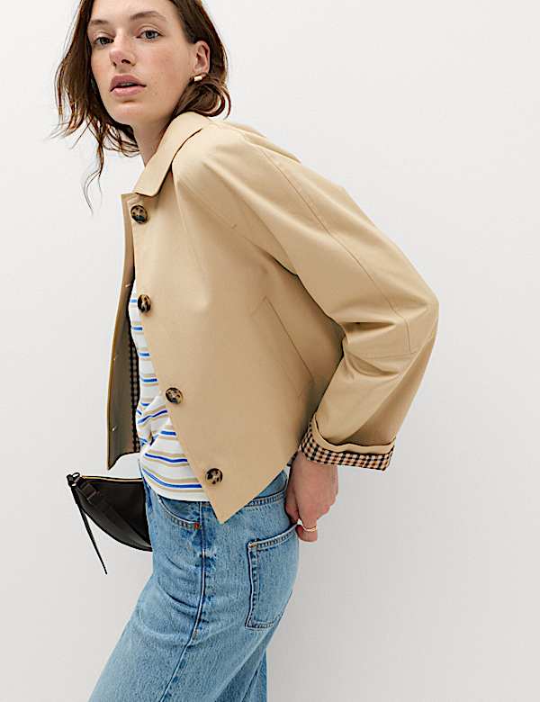 Pure Cotton Short Button Through Jacket - IS