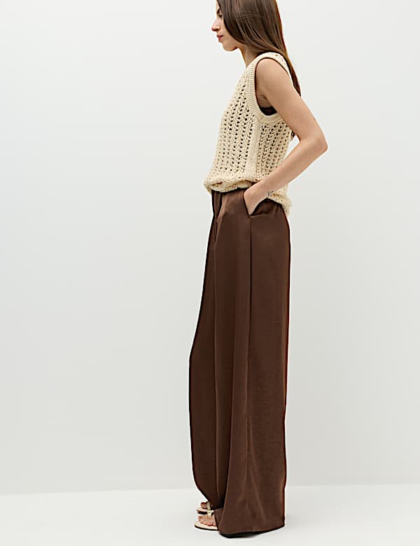Satin Wide Leg Trousers - SE